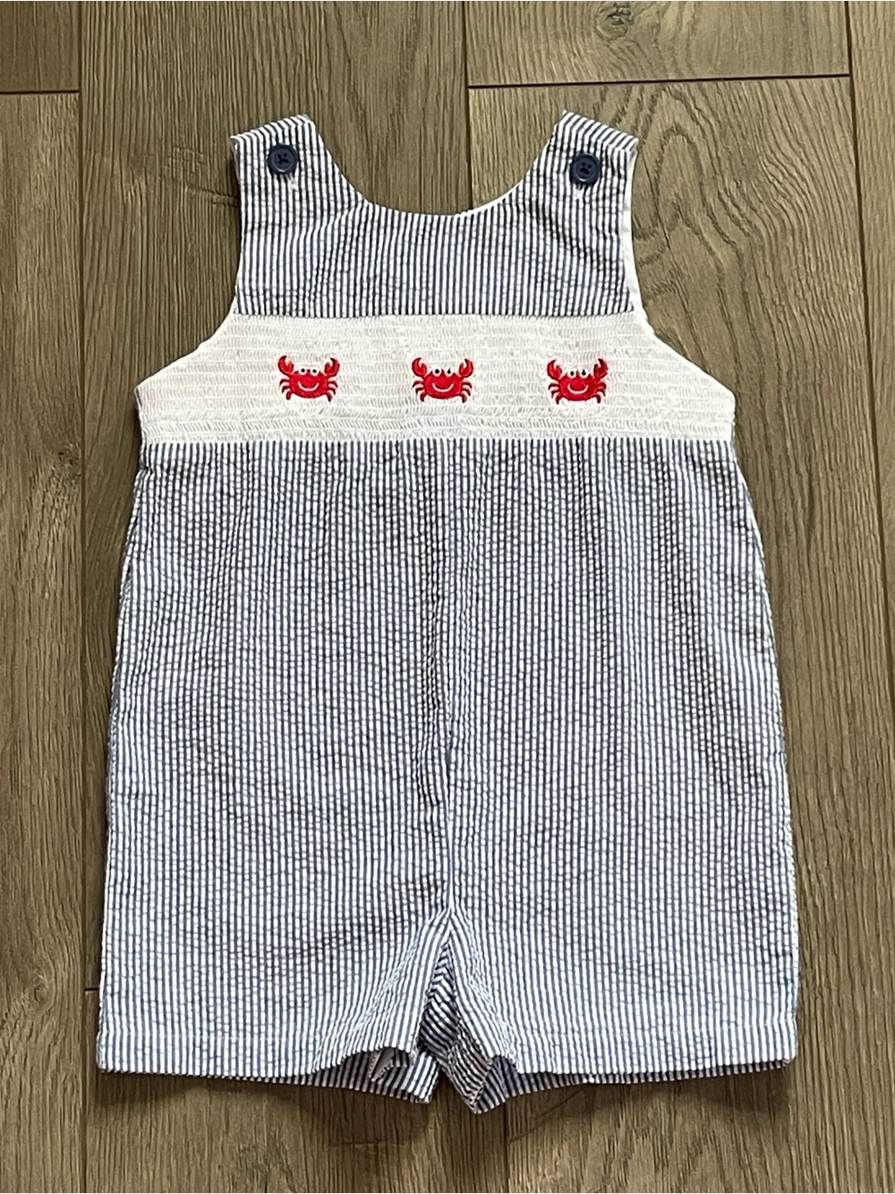 Good Lad Crab Smocked 24m Baby Shortall Jon Jon Romper